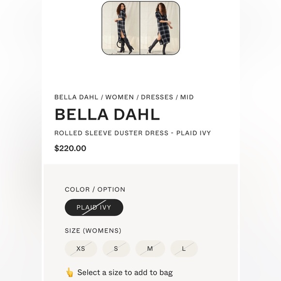 Bella Dahl textured plaid button up shirt dress.  Worn once. - Picture 4 of 4